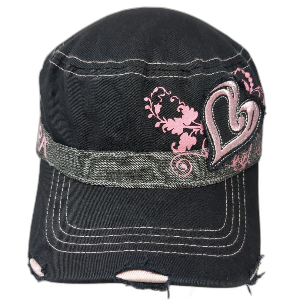 Main Gate Army Cap Black Pink OSFM NHRA National Hot Rod Association Heart Hat